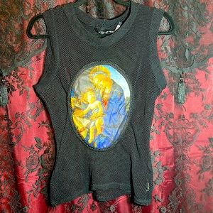 Lip Service Botticelli, religious art tank top. Fits various sizes